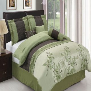 Discount Luxury 11pc Pasadena Sage Coffee Comforter Bedding Bed in A