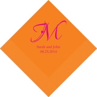 100 Personalized Initial Luncheon Napkins 24 Napkin Colors to Choose