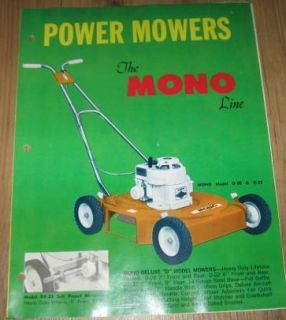 Mono Power Mowers Showroom Brochure 1960s 1970S