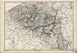 Cassells Weekly Dispatch Atlas Map Belgium Luxemburg