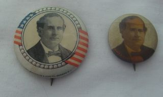 1896 William J Bryan Political Buttons Pinbacks