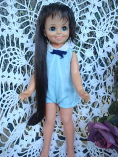 Ideal Crissy Doll Family Mia Doll adorable face long hair blue bubble