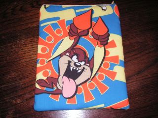 Tasmanian Devil Taz handmade zipper fabric iPad 2 Xoom sleeve cover
