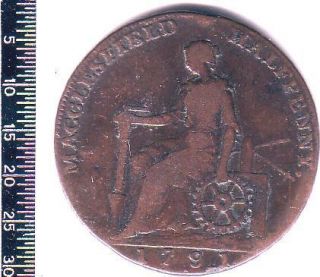 Great Britain 1791 Macclesfield 1 2 Penny X7964