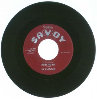 45 RPM The Temptations Savoy Records 1532 Mister Juke Box Mad At Love