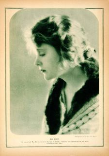 1921 Rotogravure Mae Marsh Ned Van Buren Brittle Portrait Actress Film