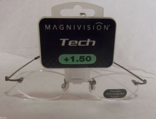 Magnivision Tech Titanium Reading Glasses 1 50 Rimless