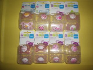 MAM Baby Girl Pacifiers 2 in A Pack 2 mos Plus