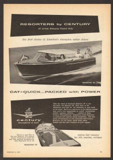 1957 Century Resorter Boat Vintage Print Ad Manistee