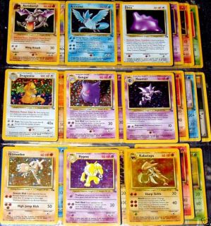 Pokemon COMPLETE FOSSIL SET 62 62 CARDS RARES HOLOS DRAGONITE DITTO