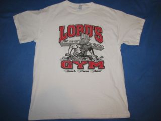 Vintage Lords Gym T Shirt M Golds World Jesus Christ