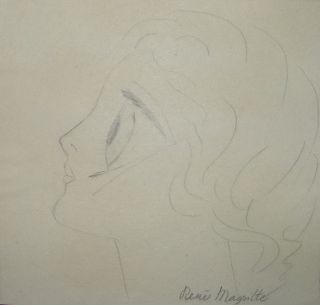 ORIG Work on paper signed Rene Magritte w RG COA Picasso Dali Chagall
