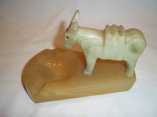 Vintage Alabaster Jade or Marble Donkey Mule Ashtray