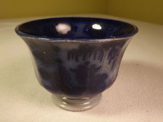 1835 Podmore Walker Co Flow Blue Handless Cup Manilla Pattern