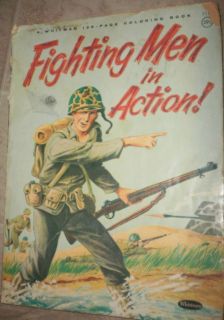 Vintage Fighting Men in Action Coloring Book 1963 Vietnam Old