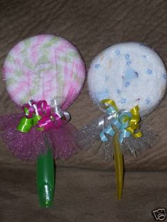 Burp Cloth Lollipops Baby Shower Favors Diaper Cakes