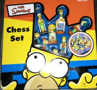 THE SIMPSONS 3 D CHESS SET in NEW TIN Box SET bart homer maggie marg