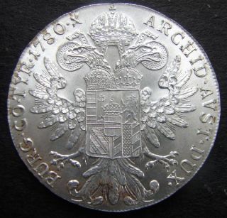 Austria 1780 Maria Theresa Restrike Thaler Silver Coin