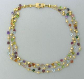 Marco Bicego 18K Yellow Gold Multi Color Gemstone Necklace