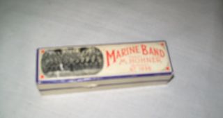 Marine Band Hohner Harmonica No 1896 Key C in Box