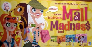 Mall Madness Electronic Talking Board Game Hasbro 2004 Girls Shopping