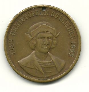Columbian Exposition Souvenir Medal Columbus Santa Maria 1893
