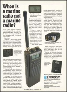 Standard Horizon HX220 Marine Radio 1989 Print Ad
