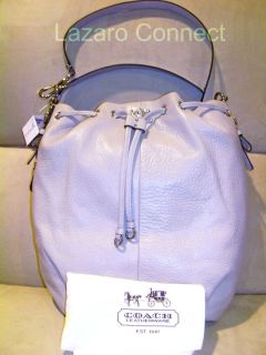 NWT Coach Madison Leather Marielle Drawstring Shoulder Bag Large Gray