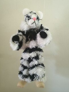 White Tiger Cat String Puppet Marionette Yarn Clown New