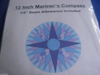 Mariners Compass 12 inch Quilt Template Laser Cut