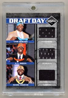 Cam Newton AJ Green Mark Ingram 2011 Limited Rookie RC Jersey Patch
