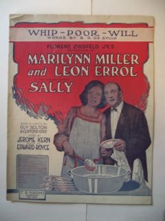 Whip Poor Will Sheet Music Marilyn Miller Cover 1920