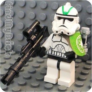 Wars Custom Clone Trooper Minifigure with Green Mark Helmet New