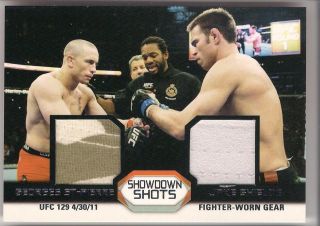 MOMENT OF TRUTH GEORGES ST PIERRE JAKE SHIELDS DUAL FIGHTER RELIC HOT