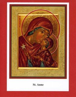 St Anne Mother of Mary Religious Icon Holy Card Markell