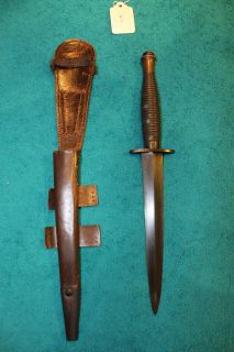 WW2 Fairbairn and Sykes Pattern 3 Knife and Sheath