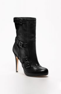 Coach Marsha Sz 8 Black Leather Half Calf High Heel Boots Bootie $348