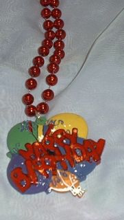 Happy Birthday Balloon Necklace Mardi Gras Beads Free Shipping