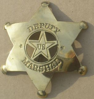 Brass Deputy US Marshal Police Badge Sheriff Ranger