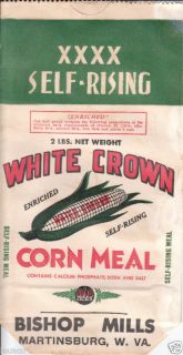 Vintage Bishop Mills Corn Meal Bag Martinsburg WV