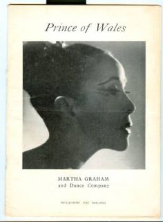 1963 Martha Graham Dance Program Prince of Wales London