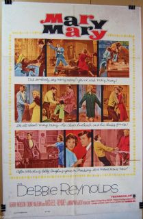 1963 Mary Mary Original Vintage Movie Poster Debbie Reynolds