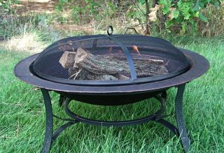 Cast Iron Fire Pit with Brick Copper Finish