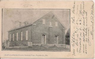 Jacobs Lutheran Church Masontown PA Postcard 1911