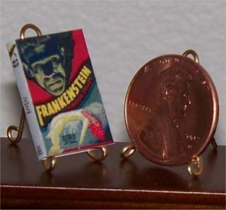 Dollhouse Miniature Book Frankenstein Mary Shelley 1 12