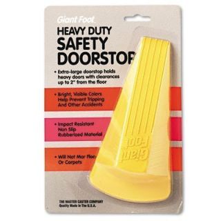 Master Caster Giant Foot Doorstop No Slip Rubber Wedge Safety Yellow