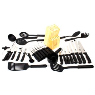 Master Chef 45 Piece High Carbon Stainless Steel Cutlery Set w Wooden