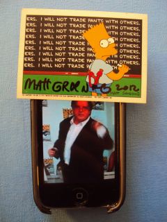 MATT GROENING AUTOGRAPHED BART SIMPSON TOPPS TRADING CARD 1990 SIGNED