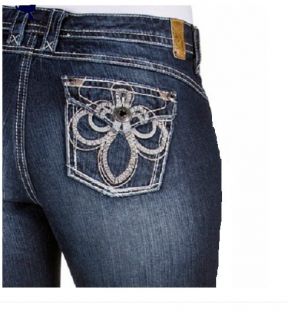 MAURICES Premium Jeans PLUS SIZE 15 16 Regular 37 x 32 FLEUR DE LIS