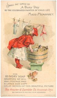 1896 RARE Antique Maud Humphrey P G Soap Trade Card